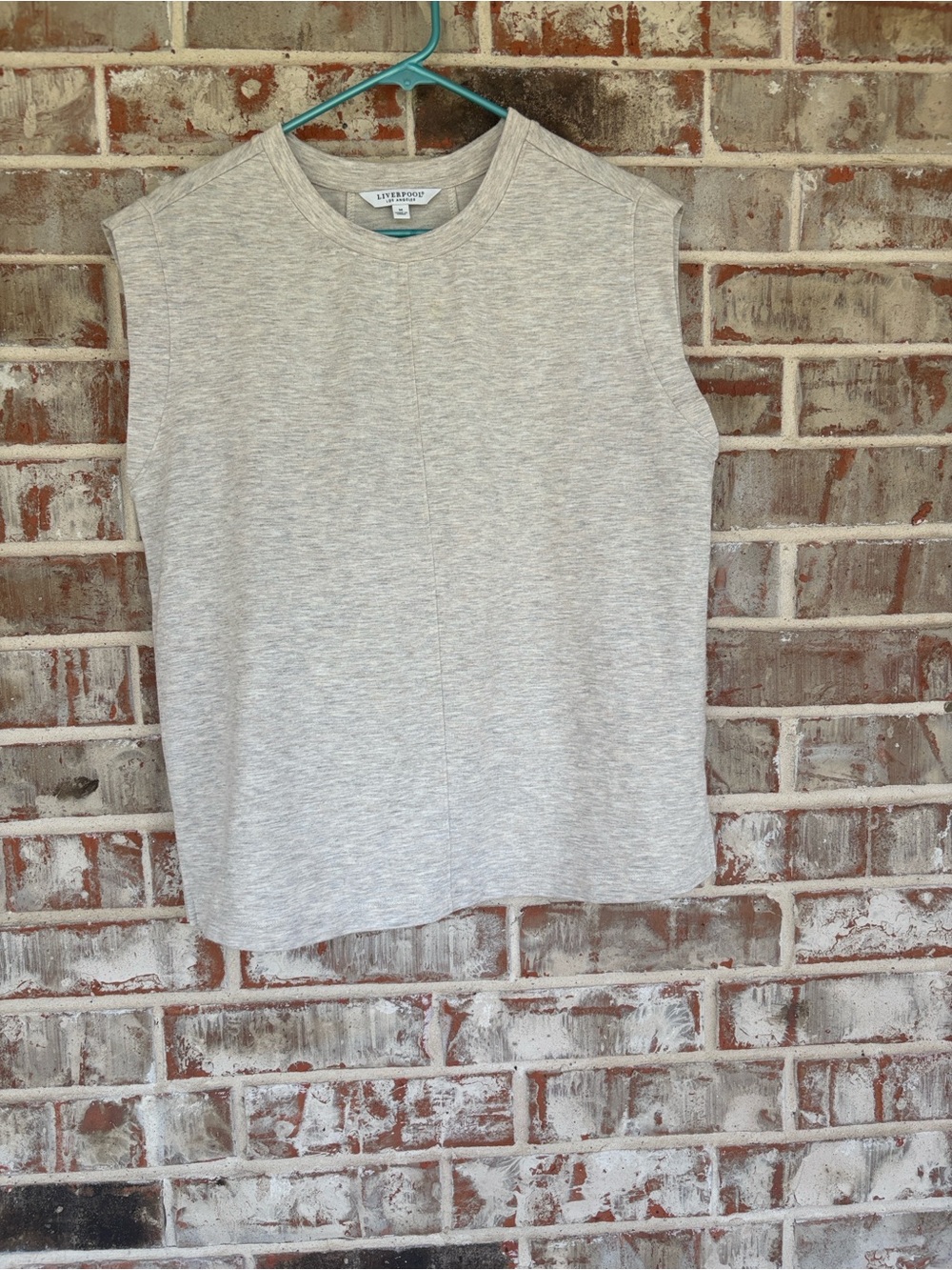 Liverpool Los Angeles Oatmeal Heather Lightweight Sleeveless Muscle Tee